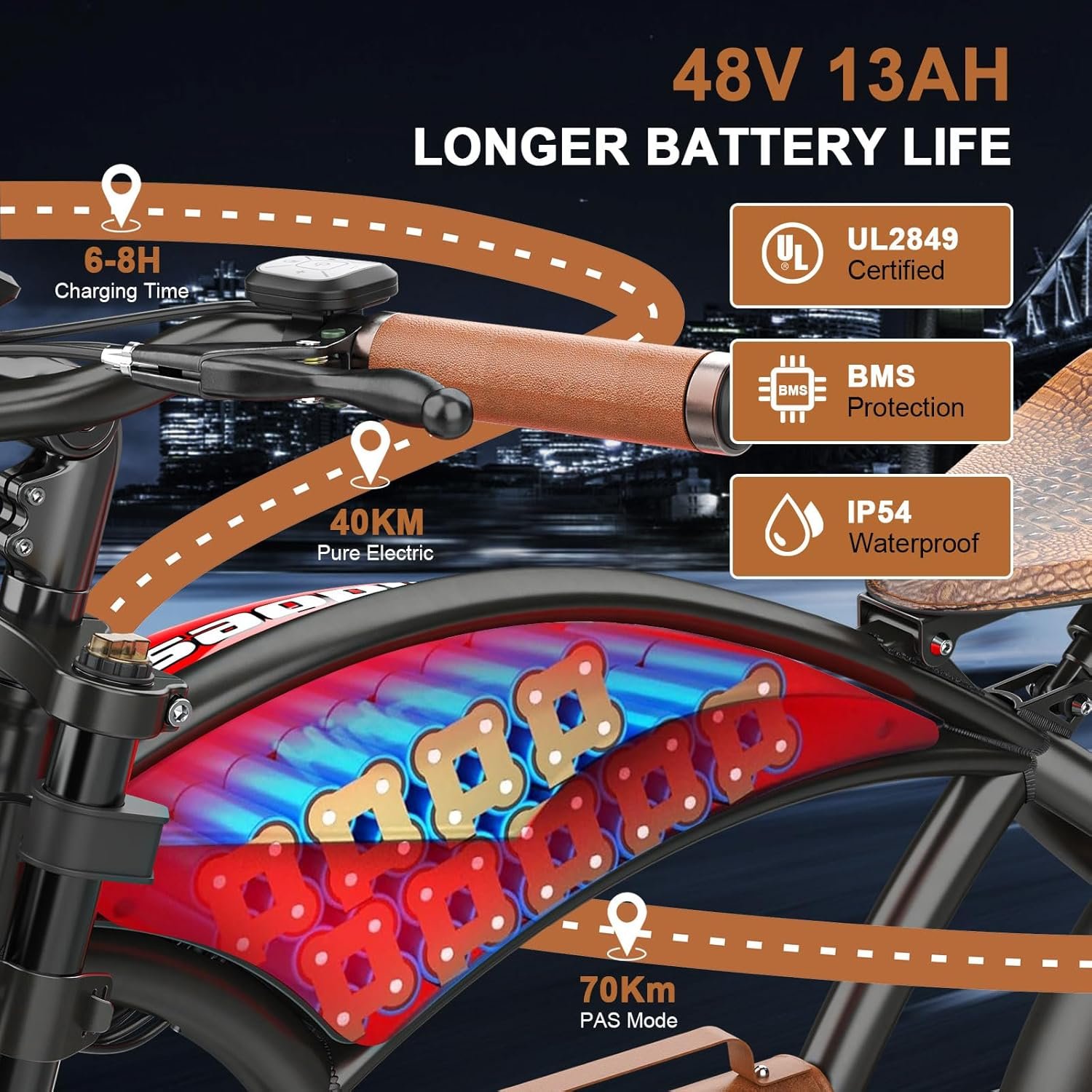 battery electric bicycle leather off road 26" fat tire mountain e bike battery electric bicycle leather off road 26" fat tire mountain e bike